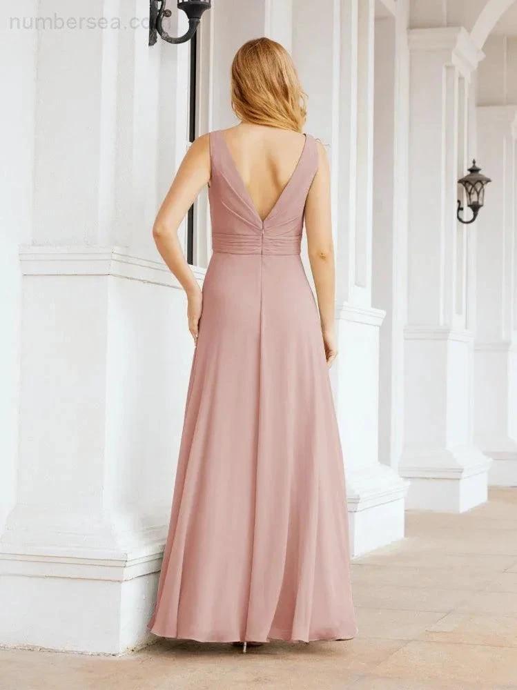 Numbersea Bridesmaid Dresses for Wedding Ruffles Long Formal Prom Gowns 28039 by numbersea