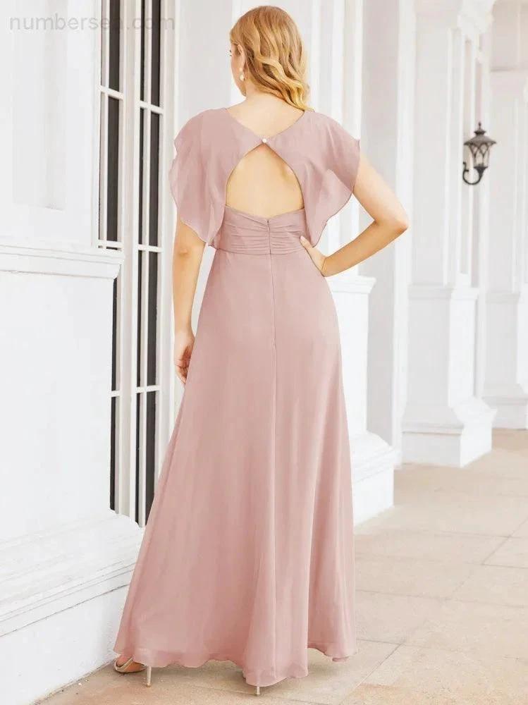 Sunnderly Bridesmaid Dresses Cape Formal Prom Dress Open Back Gowns for Mother of The Bride SY28058 by numbersea