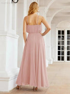 Numbersea Halter Long Bridesmaid Dresses Formal A line Juniors Dress 28029 by numbersea