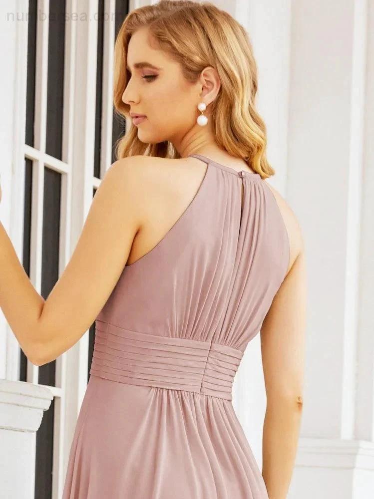 Numbersea Keyhole Bridesmaid Dresses Sleeveless Formal Evening Party Prom Gowns 28043 by numbersea