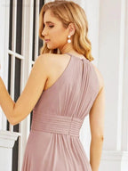 Numbersea Keyhole Bridesmaid Dresses Sleeveless Formal Evening Party Prom Gowns 28043 by numbersea
