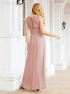 Formal Prom Gown Elegant V-Neck Sleeveless Bridesmaid Dresses for Wedding Party 28037 by numbersea