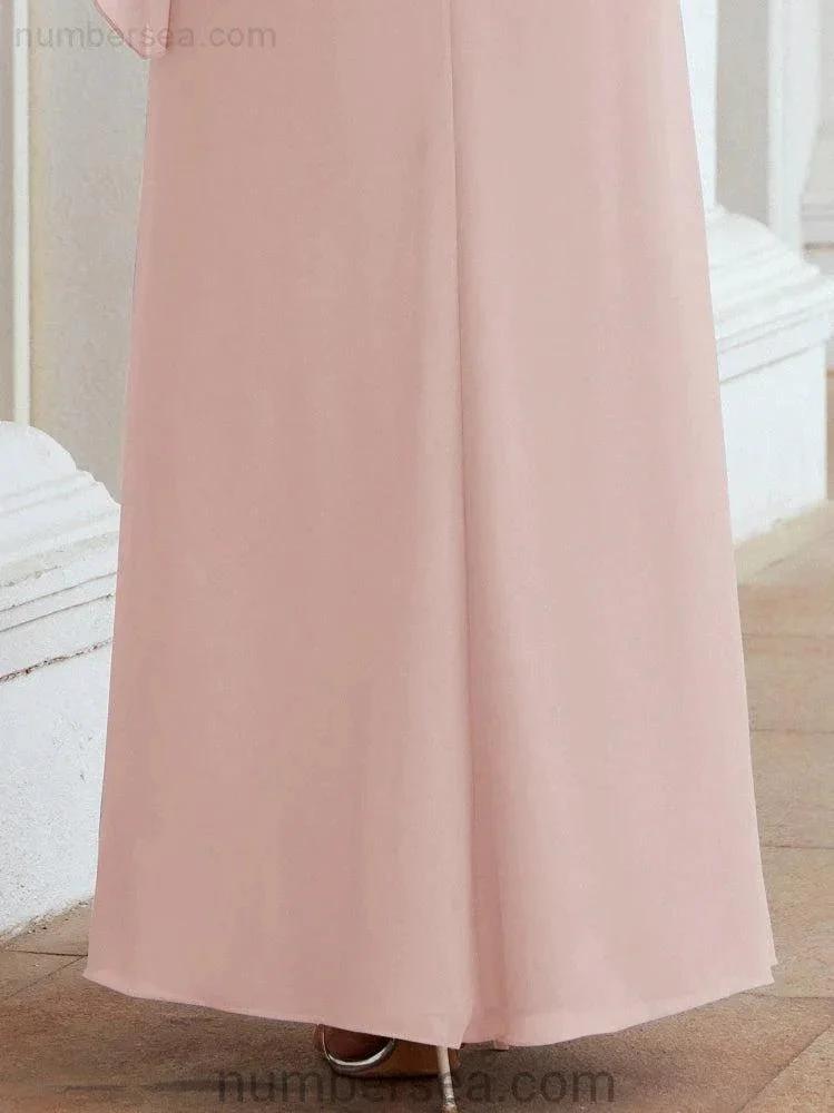 Sunnderly Formal Party Gown Dress Long Mother of The Bride Dresses with Ruffle Cape SY28026 by numbersea