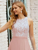 Lace Bridesmaid Dress Floor Length Evening Gowns with Pockets 28017 by numbersea