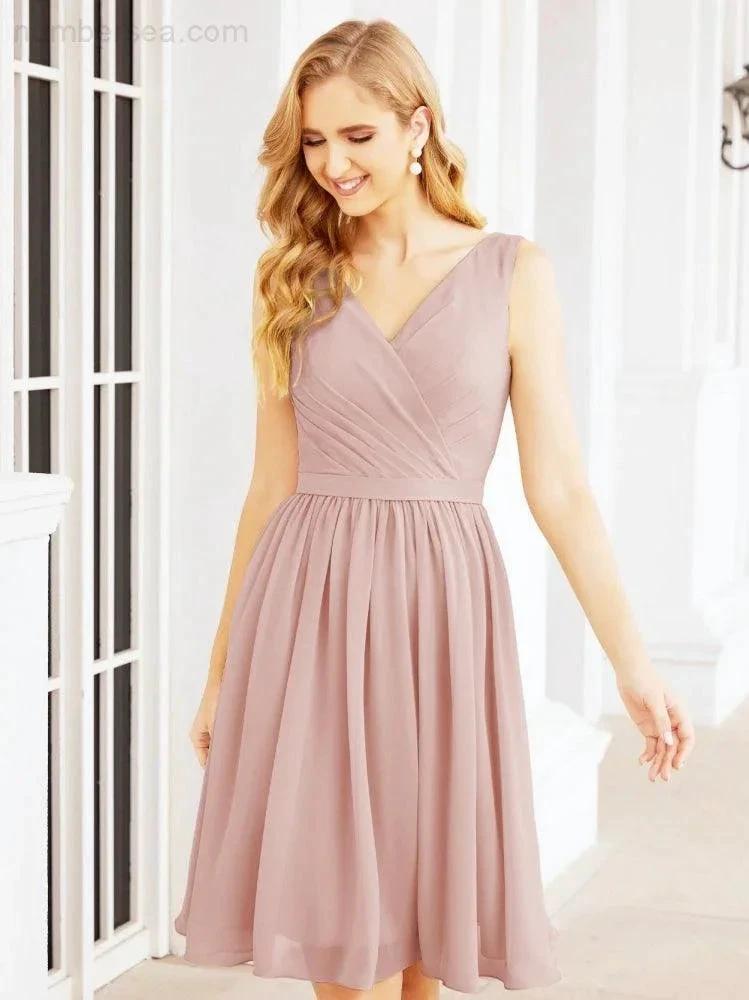 Numbersea Homecoming Dresses Knee Length Skirt V Back 28062 by numbersea