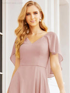 Numbersea Bridesmaid Dresses for Wedding Formal Evening Party Prom Gown with Cape 28050