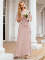Sunnderly Formal Party Gown Dress Long Mother of The Bride Dresses with Ruffle Cape SY28026 by numbersea