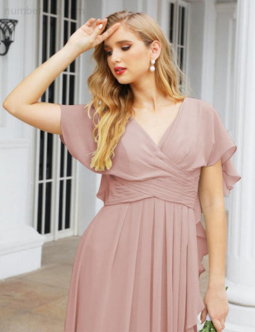 Numbersea Bridesmaid Dresses Backless Formal Prom Gowns for Evening Party Mother of The Bride Dress 28040