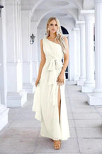 Ladies Chiffon One Shoulder Bridesmaid Evening Dress Wedding Party Evening Dress 28133 by numbersea