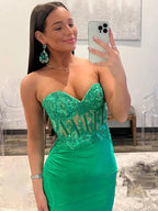 Ember |Sheath Strapless Sweetheart Long Prom Dress with Slit by KissProm