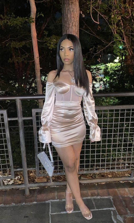 18th Birthday Outfit Dress For Black Girls Corset Sexy Homecoming Dress Y366 Hover Image