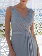 A-Line/Princess V-Neck Floor-Length Mother of the Bride Dresses by Dreamylily