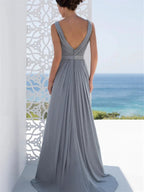 A-Line/Princess V-Neck Floor-Length Mother of the Bride Dresses by Dreamylily