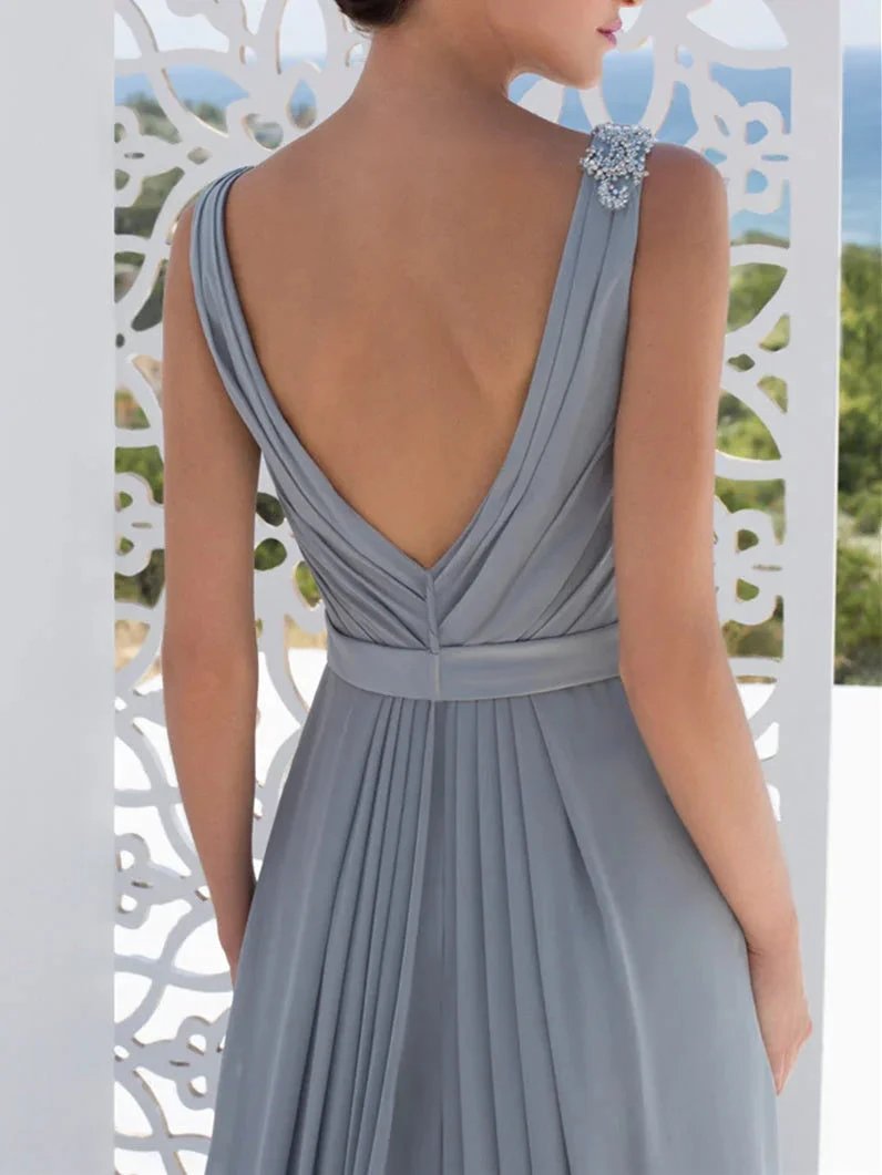 A-Line/Princess V-Neck Floor-Length Mother of the Bride Dresses by Dreamylily