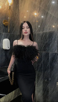 Classy Black Long Prom Dress With Split Black Evening Dress Y6419 by simplepromdress