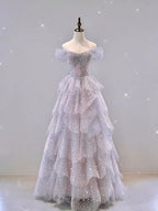 Gorgeous Ball Gown Off The Shoulder Tulle Prom Dress Evening Dress Y7580 by simplepromdress