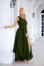 Ladies Chiffon One Shoulder Bridesmaid Evening Dress Wedding Party Evening Dress 28133 by numbersea