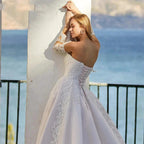 Word Wedding Dresses Women's Elegant Bohemian Beaded Sweetheart Princess Off Shoulder Long Sleeve Lace Applique Bride Gowns by payinti