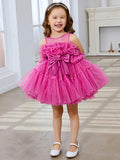 Enchanting Pink Princess Sleeveless Tulle Flower Girl Dress with Bow Accent (… - photo 1