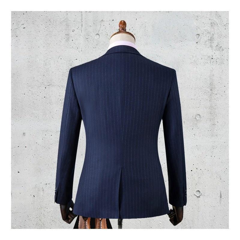 Striped suit men's suit business formal groomsman's suit wedding suit groom's suit jacket men's short drama suit by 男装