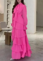 Fashion Chiffon Layered Ruffled Long Prom Dress Elegant Party Evening Dress Y7617 by simplepromdress