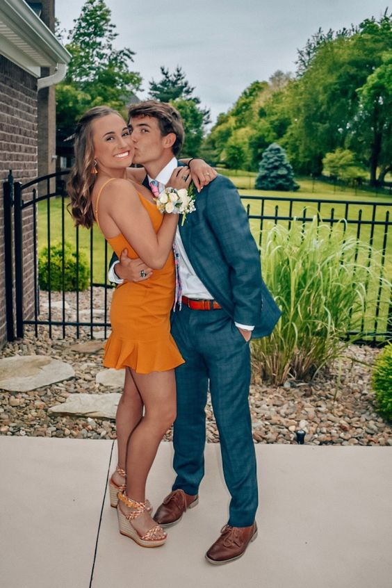 Spaghetti Straps Homecoming Dress with Ruffle Hem Party Dress Y2258 Hover Image