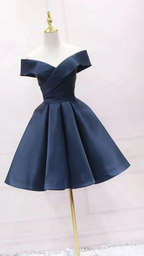 Simple Navy Blue Short Homecoming Dress Ruffle Mini Party Gowns Custom Made Women Party Gowns Short Graduation Dress Y2123 by simplepromdress