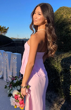 Classy Pink Sweetheart Neck Chiffon Ruffle Evening Dress Cute Prom Dress Y8323 by simplepromdress