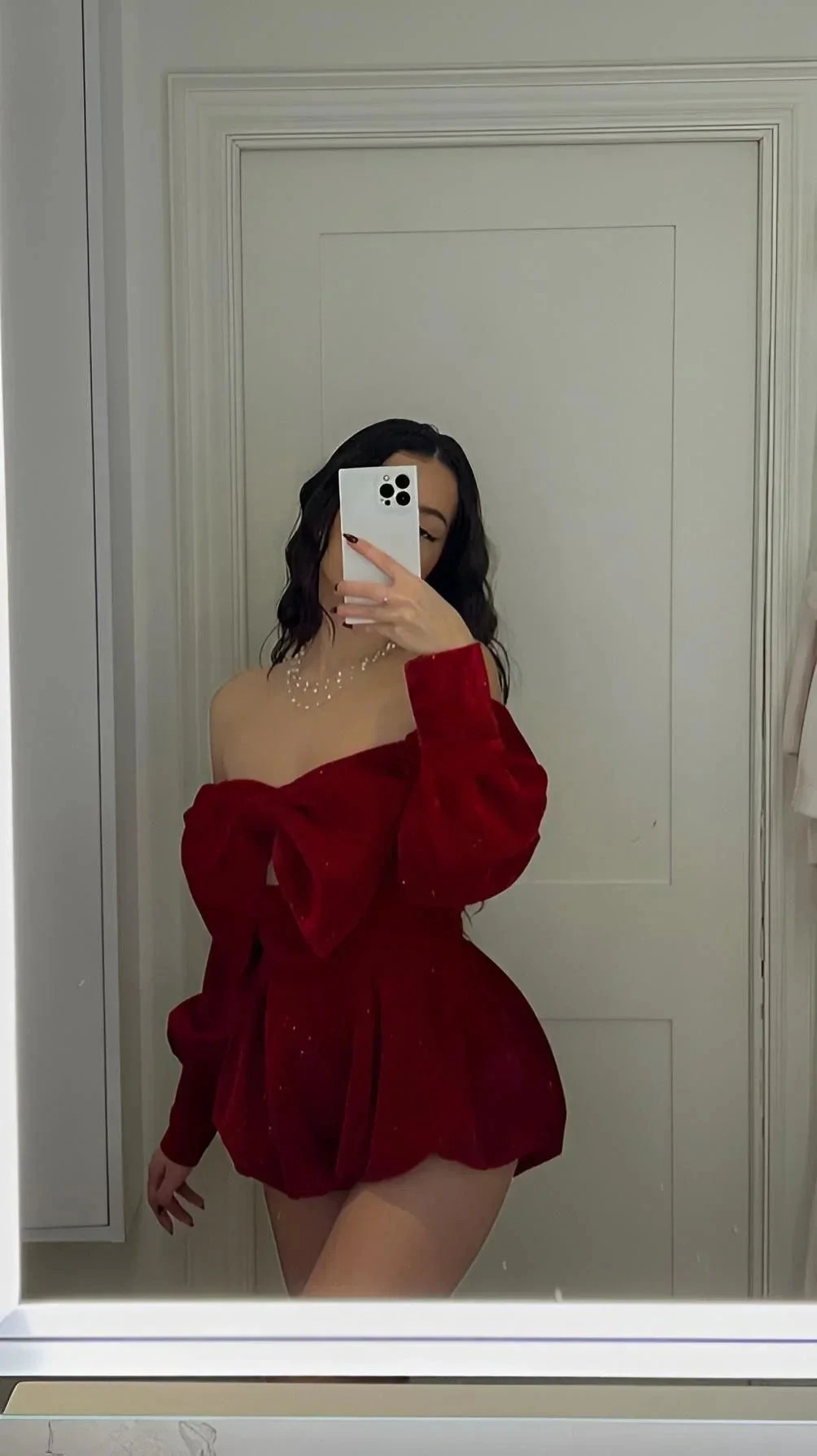 Red Velvet Off The Shoulder Mini Homecoming Dress Y4184 by simplepromdress