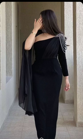 Schickes schwarzes Abendkleid Schwarzes Abendkleid Y4886