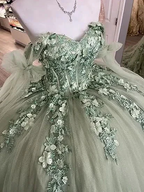 Women's Spaghetti Quinceanera Ball Gown Lace Applique for Sweet 15 16 Dresses Y3038 by simplepromdress