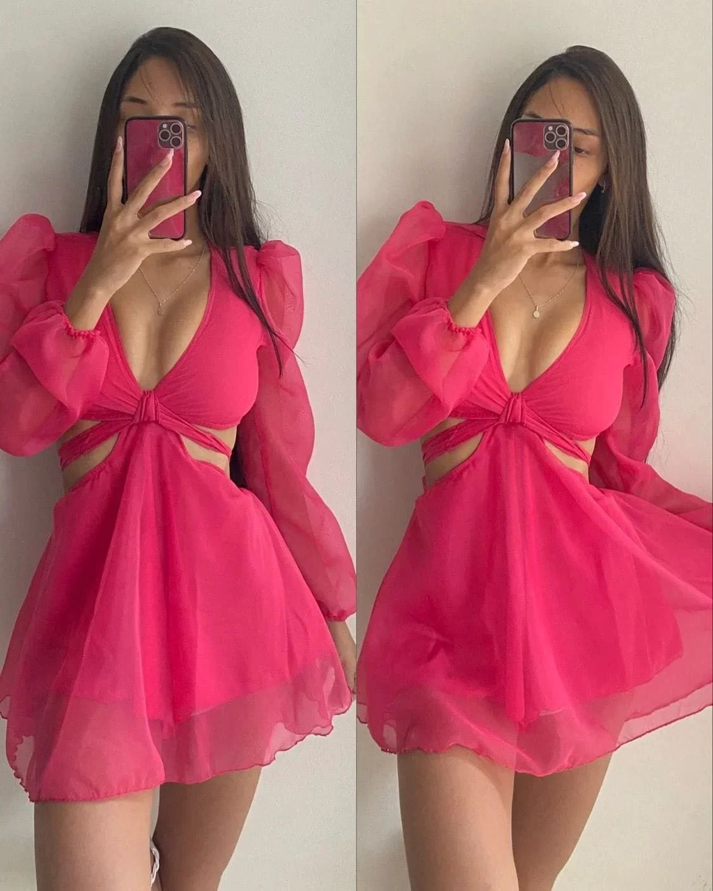 Plunge Neck Cut Out Waist A-Line Dress Sexy Homecoming Dress Y2135 by simplepromdress