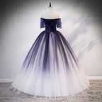 Ombre Beading Floral Lace Tulle Dress, Quinceañera Dress, Ball Gown Y1935 by simplepromdress