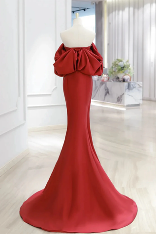 Charming Mermaid Satin Prom Dress Vintage Evening Dress Y4371