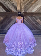 Luxurious Lavender Off The Shoulder Ball Gown,Sweet 16 Dress,Princess Dress Y7182 by simplepromdress