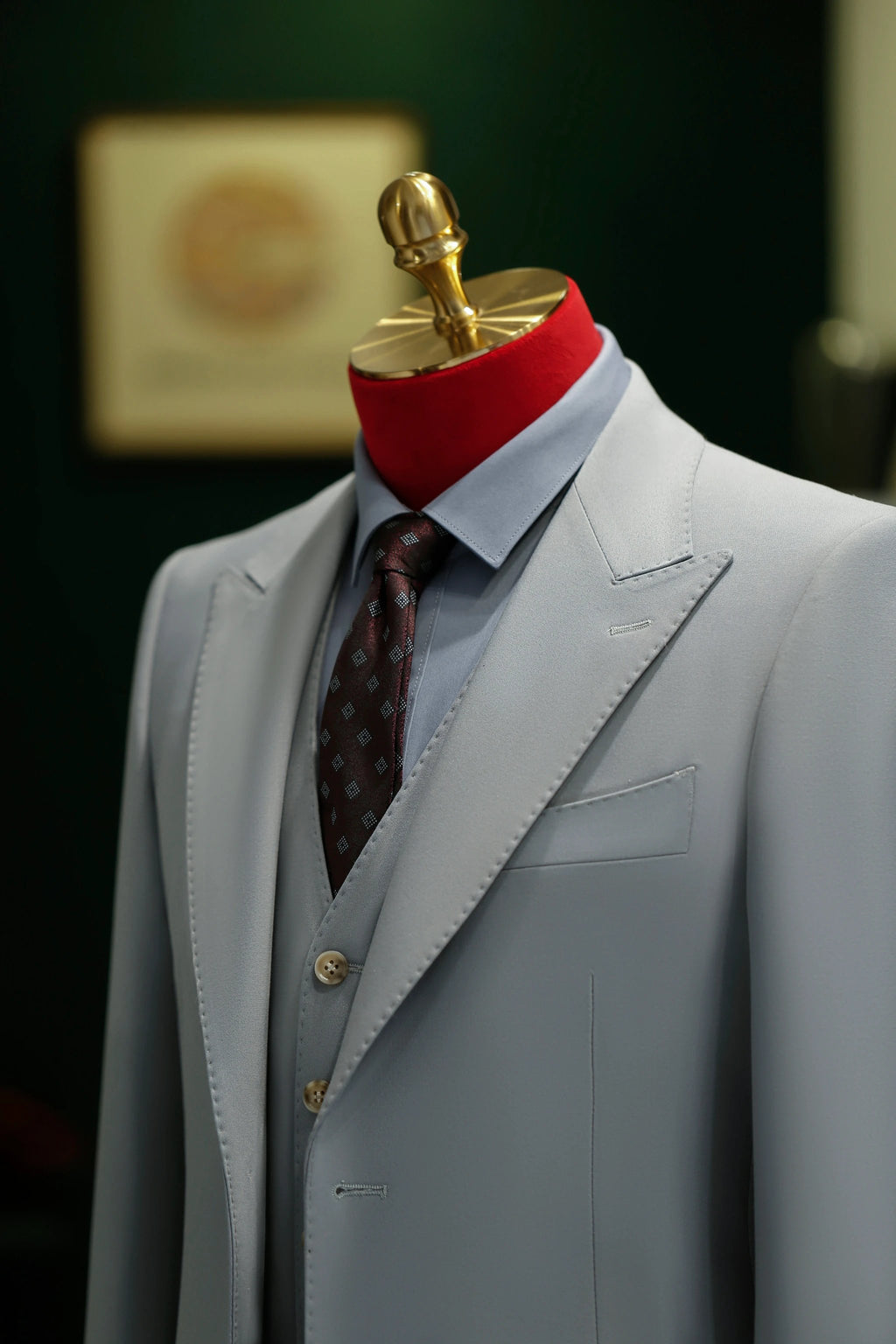 Three-Piece Light Grey Wool Suit | Tailored Formal Groom & Business Suit by 男装