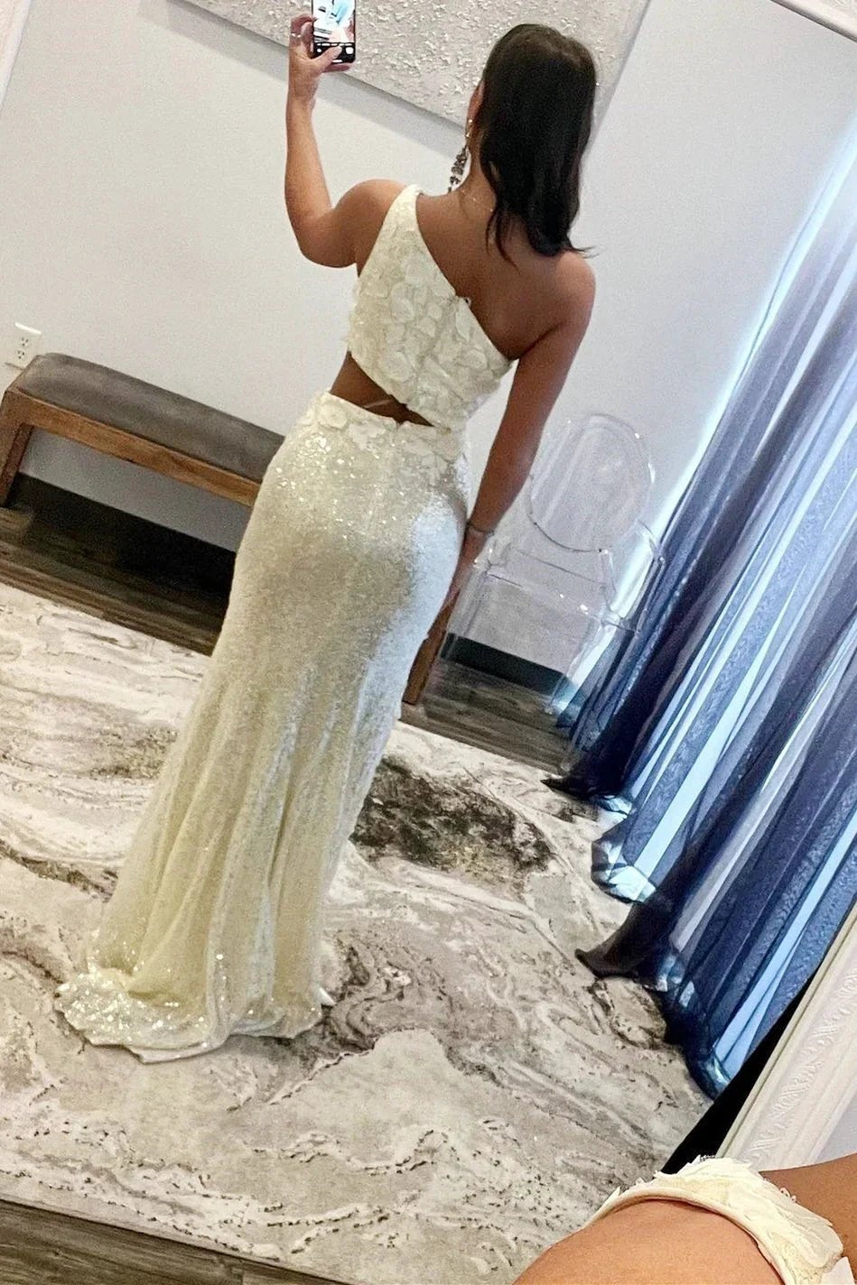 Gracelyn |Sheath One Shoulder Sequins Prom Dress with 3D Appliques by KissProm