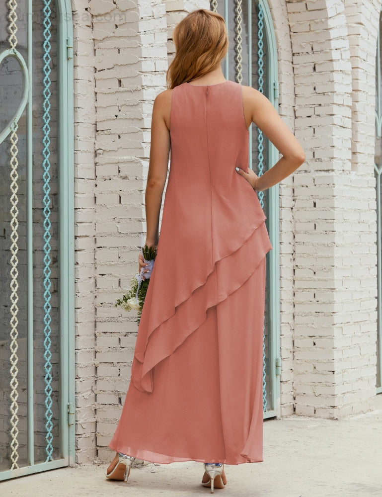 Chiffon Long Plus Size Mother of Bride Dresses Formal Bridesmaid Prom Gown SY28019