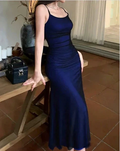 Vintage Satin Tulle Spaghetti Straps Prom Dress Evening Dress Y8471 by simplepromdress
