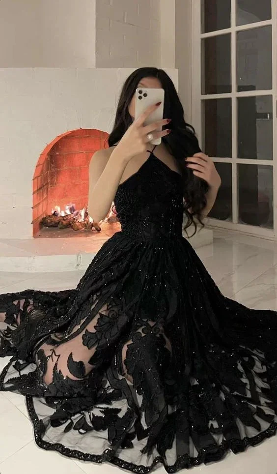 Charming Black Evening Dress Black Birthday Party Dress Y6393 by simplepromdress