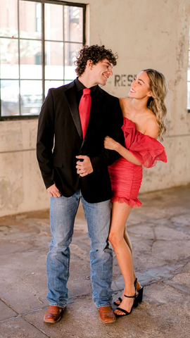 Red Ruffled Necklines Homecoming Dress Formal Dress  Y5413