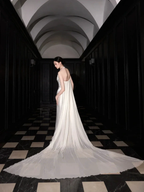 Classy White Satin Chiffon Mermaid Prom Dress,Strapless Long Wedding Dress Y8591 by simplepromdress