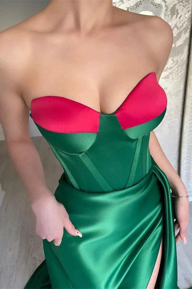Sweetheart Sleeveless Mermaid Prom Gown with Dazzling Split by BIZTUNNEL