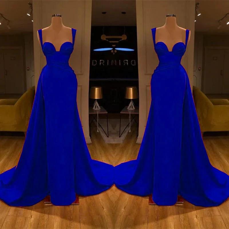 Stunning Long Sweetheart Mermaid Satin Prom Dresses with High Slit by BIZTUNNEL