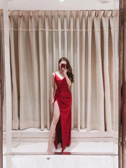 Spaghetti Straps Simple Prom Dress Sexy Evening Gown Y715 by simplepromdress