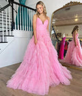 Alianna |A-Line Spaghetti Straps Tiered Tulle Prom Dress by KissProm