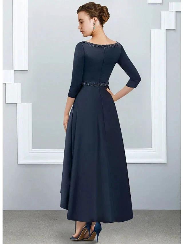 A-Line/Princess V-Neck Asymmetrical Mother of the Bride Dresses by Dreamylily