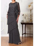 A-Line/Princess Jewel Neck Floor-Length Mother of the Bride Dresses by Dreamylily