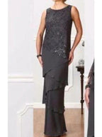 A-Line/Princess Jewel Neck Floor-Length Mother of the Bride Dresses by Dreamylily
