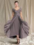 A-Line/Princess V-Neck Tea-Length Mother of the Bride Dresses by Dreamylily